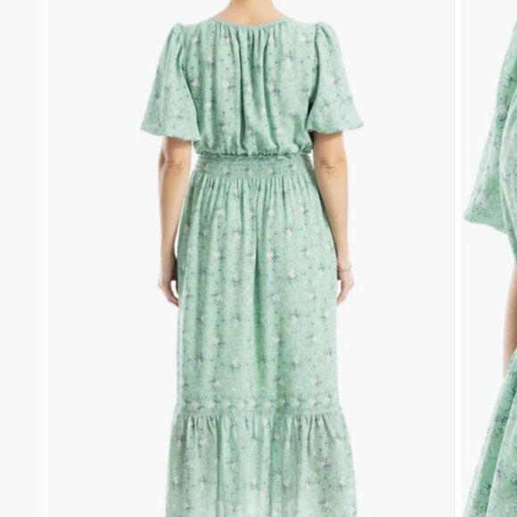 NWT Max Studio London Mint Green Bubble Sleeve Tiered Maxi Dress - Women's XL - Picture 11 of 16